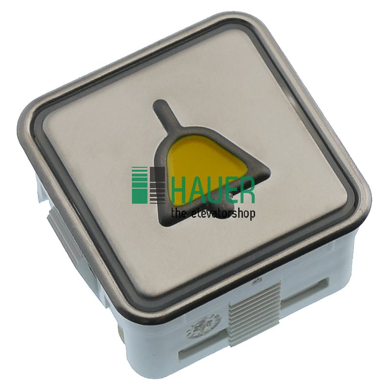 MT42-2M, XI, Geh. V2A pol., 12V gelb, 1NO, 1 W.,Tastpl. V2A matt, gepr. Alarm