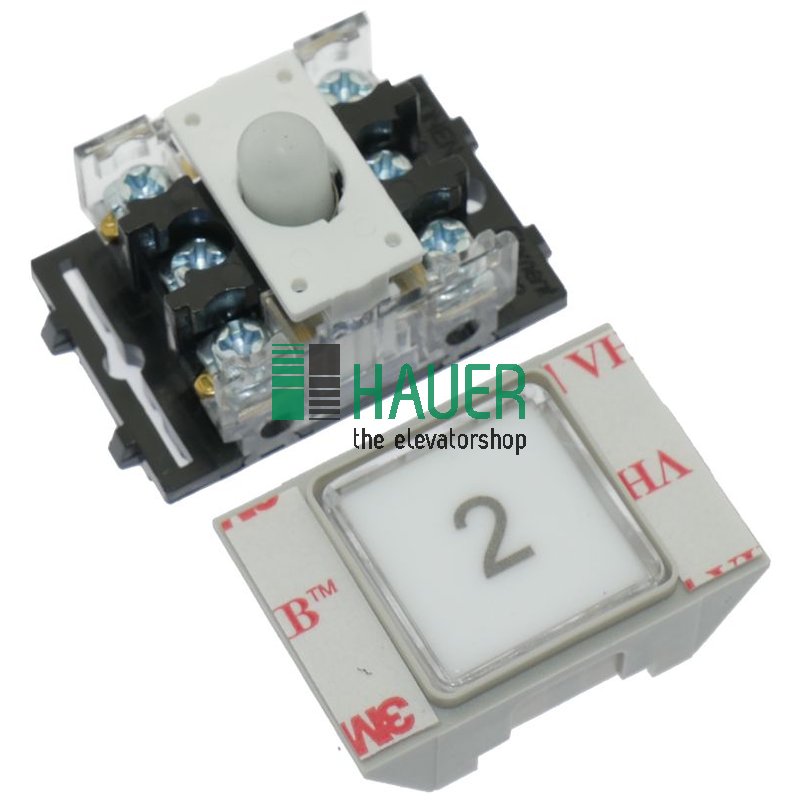 Bouton poussoir NC/NO LED blanche, 24V, 2