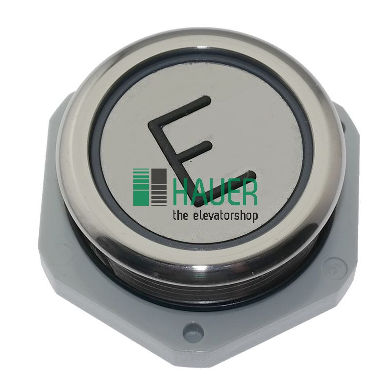 Taster AT33V, vandalens.,Anschl. Flachband,24V, LED rot erhaben/schwarz, E