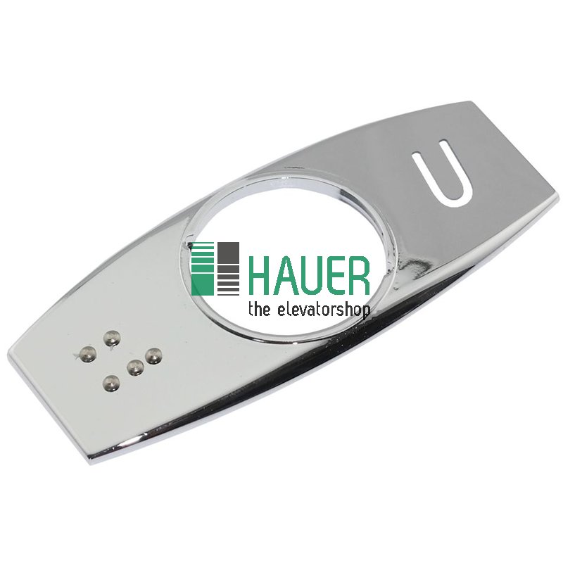 Abdeckblende chrom, Braille links, Bezeichnung rechts, U