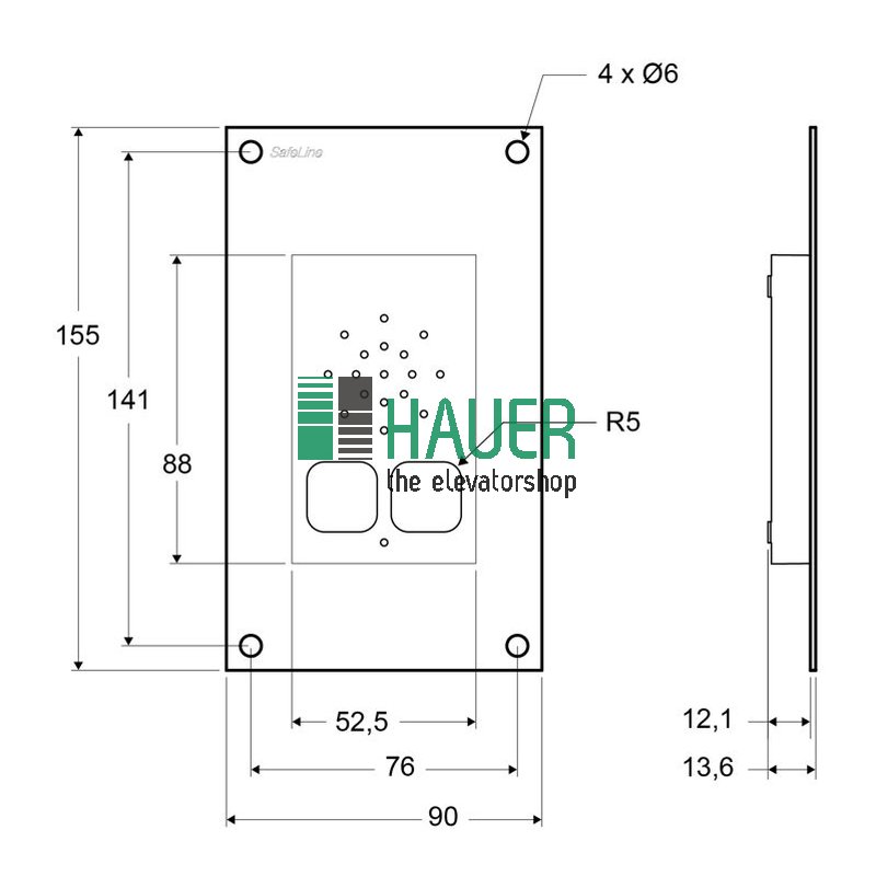 Safe Line, MX3 Kabinensprechstelle, mit Piktogrammen, 10-30 VDC, Einbaumontage