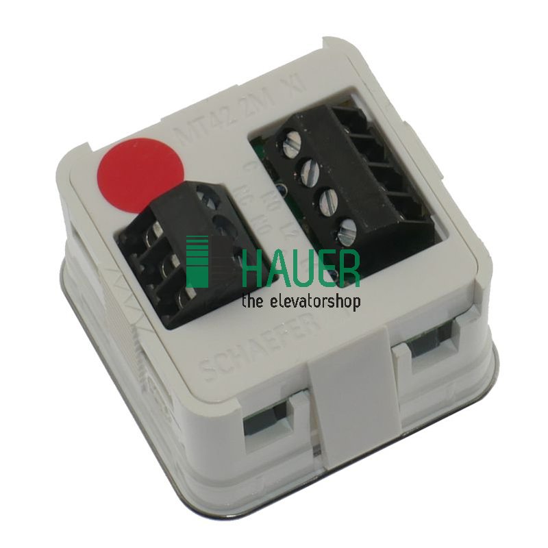 MT42-2M, XI, caja V2A pol., 30V rojo,1NO+1chang., placa V2A mate, amarillo