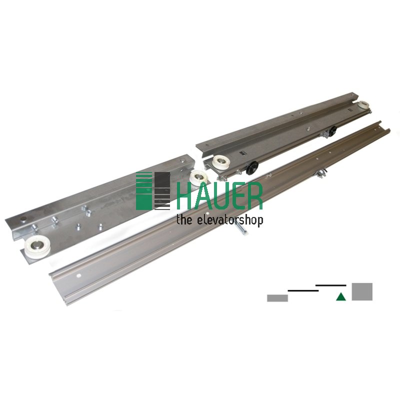 Kabinentür QKS11TL, Führung und Laufwagen TB=1100mm (Tür öffnet n.link