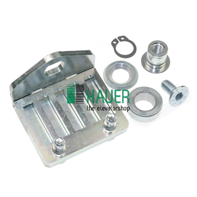 Belt clamp for cabin door for cam, with 2 pins