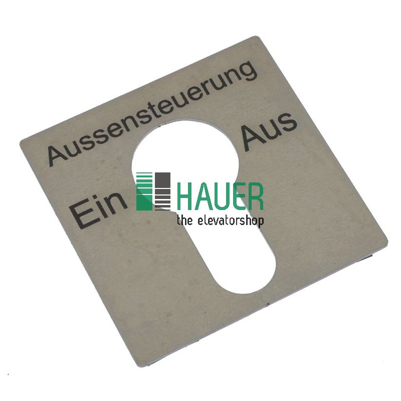 Abdeckplatte für Schlüsselschalter, schwarz gelasert