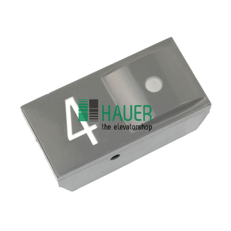 Push button, insert S-grey, with lense, 4