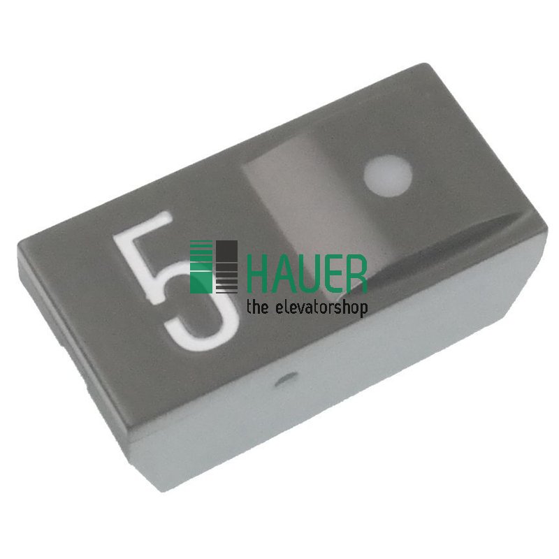 Push button, insert S-grey, with lense, 5