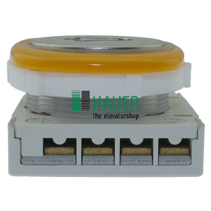 Button BF, red, 2 contacts, 24V, yellow ring, alarm