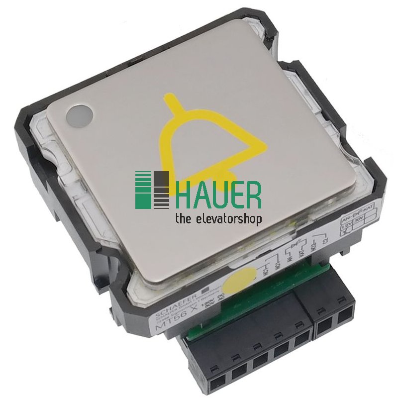 MT56 M, X, 1 chang.+1NO, 12V amarillo, ánodo compartido, placa V2A mate, engr.al