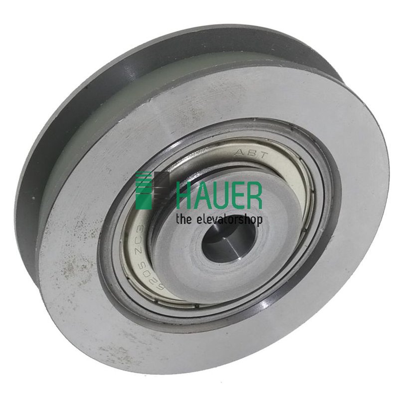 Türrolle D81.5/75/12.5, Nut 12.5, Lauffläche Pu gewölbt, für Reckteckprofil