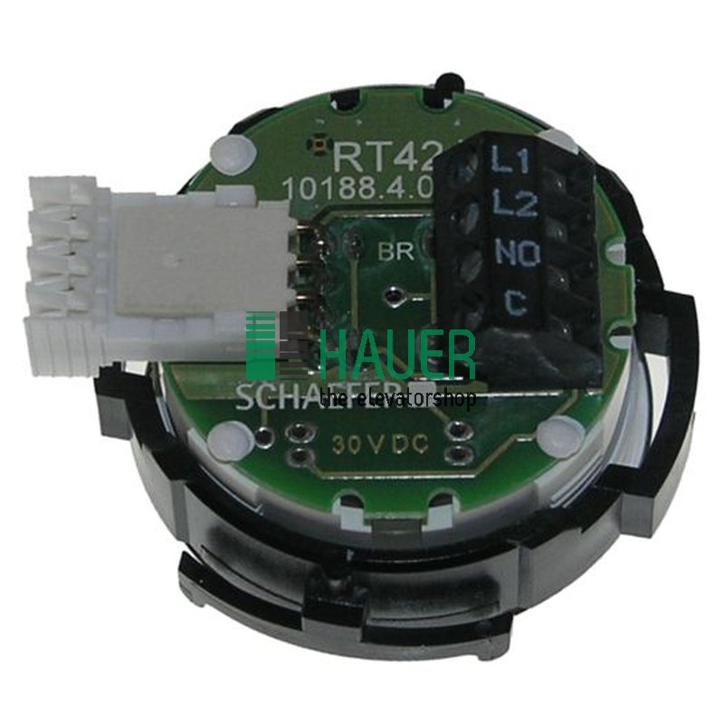 Bouton poussoir, RT42 rond, VIII, LED rouge 30V, 7