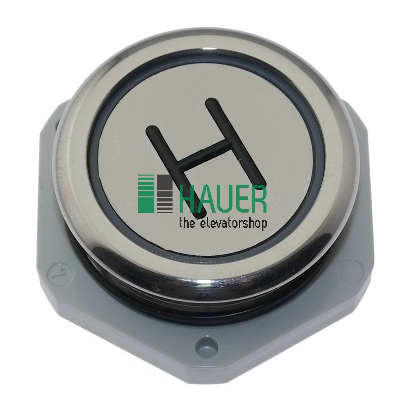 Taster AT33V, vandalens.,Anschl. Flachband,24V, LED rot erhaben/schwarz, H