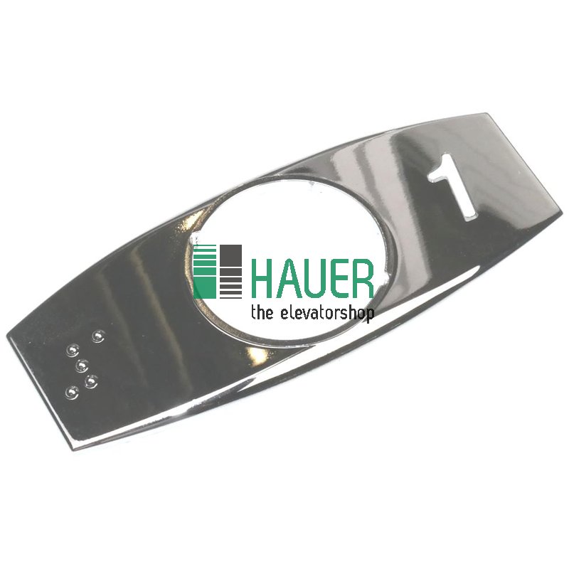 Abdeckblende chrom, Braille links, Zahl rechts, 1