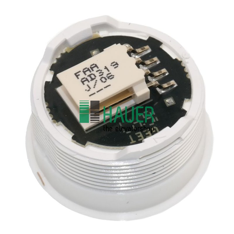 Bouton blanc fini inox brosse (MCS)