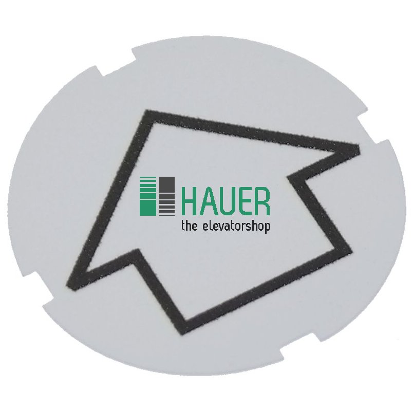 Bunse, Einlage zu Ruftaster, Symbol Pfeil auf oder ab, Einlage drehbar