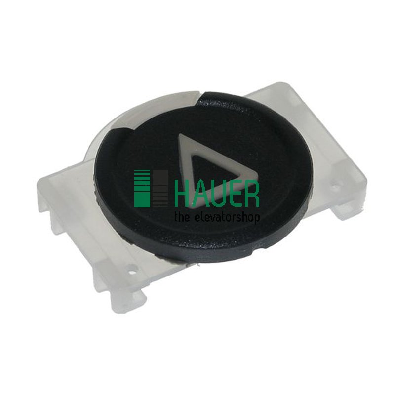 Button plastic,  black,  insert arrow up/down