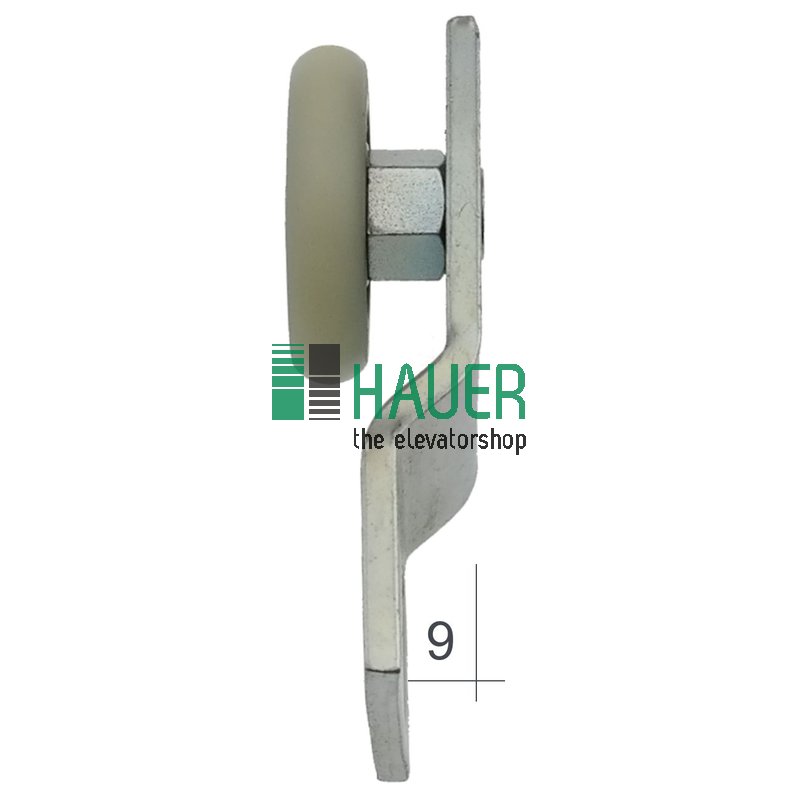 Hanger roller, cranked