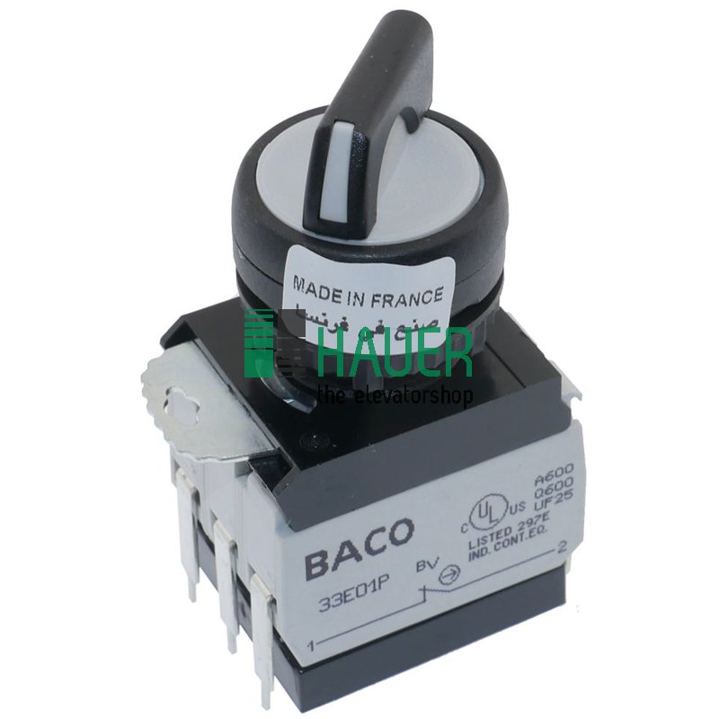 Interruptor selector giratorio 2NC 1NO D22